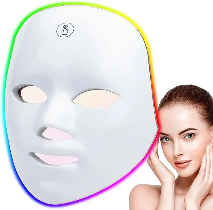 Máscara LED Facial de belleza de fotones 7 colores, rejuvenecimiento de la piel, estiramiento Facial en casa